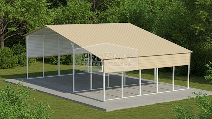 36x25 Steel Carport with Lean-to