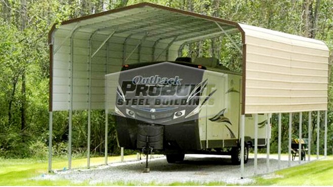 12' x 31' RV Cover With A-Frame Metal Roof