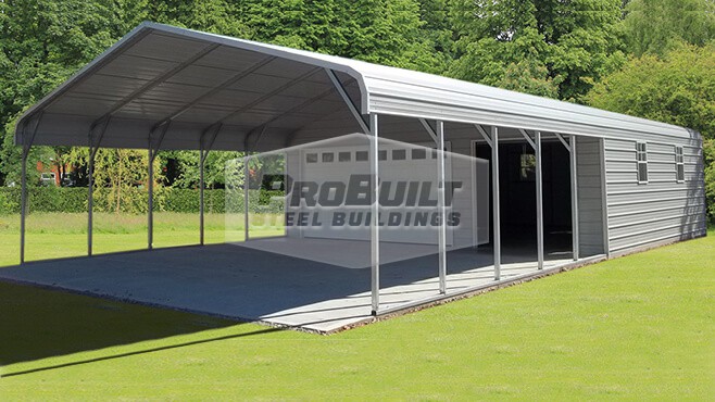 24' x 31' Vertical roof metal carport - 24' x 31' x 8' Vertical roof side  entry carport for Sale