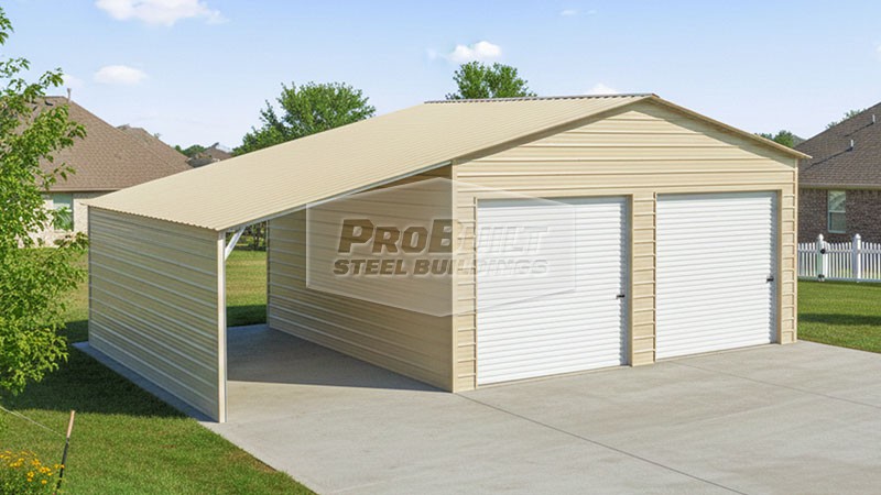 36x25 Garage with Lean-to - Probuilt Steel Buildings