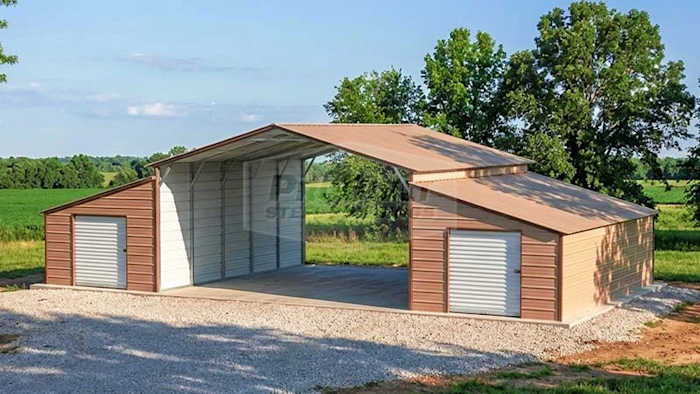48x25 Carport With Lean To