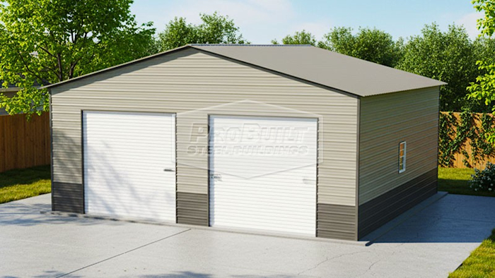 30x25 Two Car Garage - Probuilt Steel Buildings