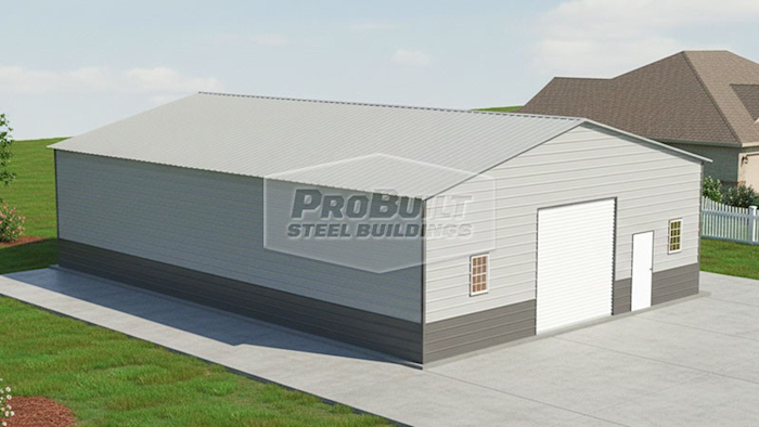 34x50 Vertical Steel Garage