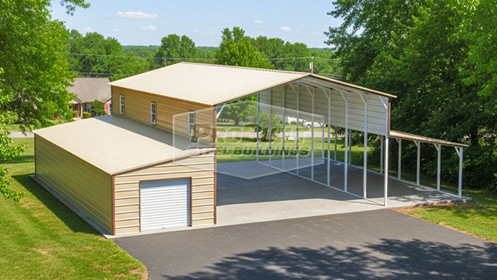 48x40 Carport with Lean-to