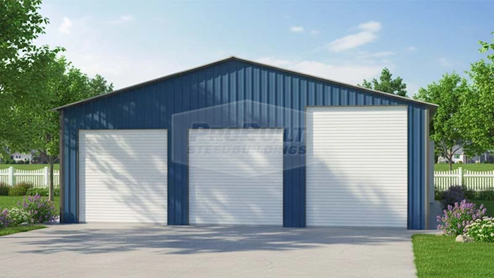 38x45 Vertical Roof Steel Garage