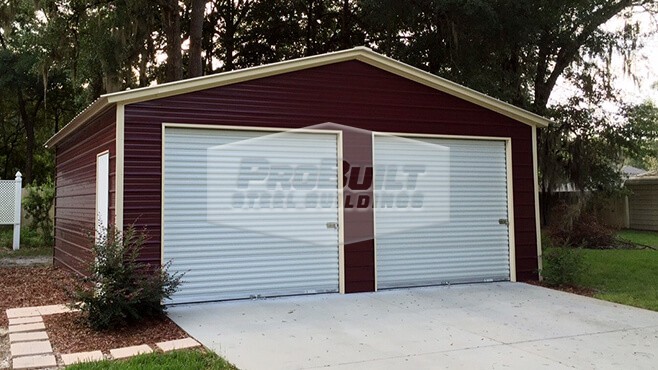 24x26 Vertical Roof Double Garage