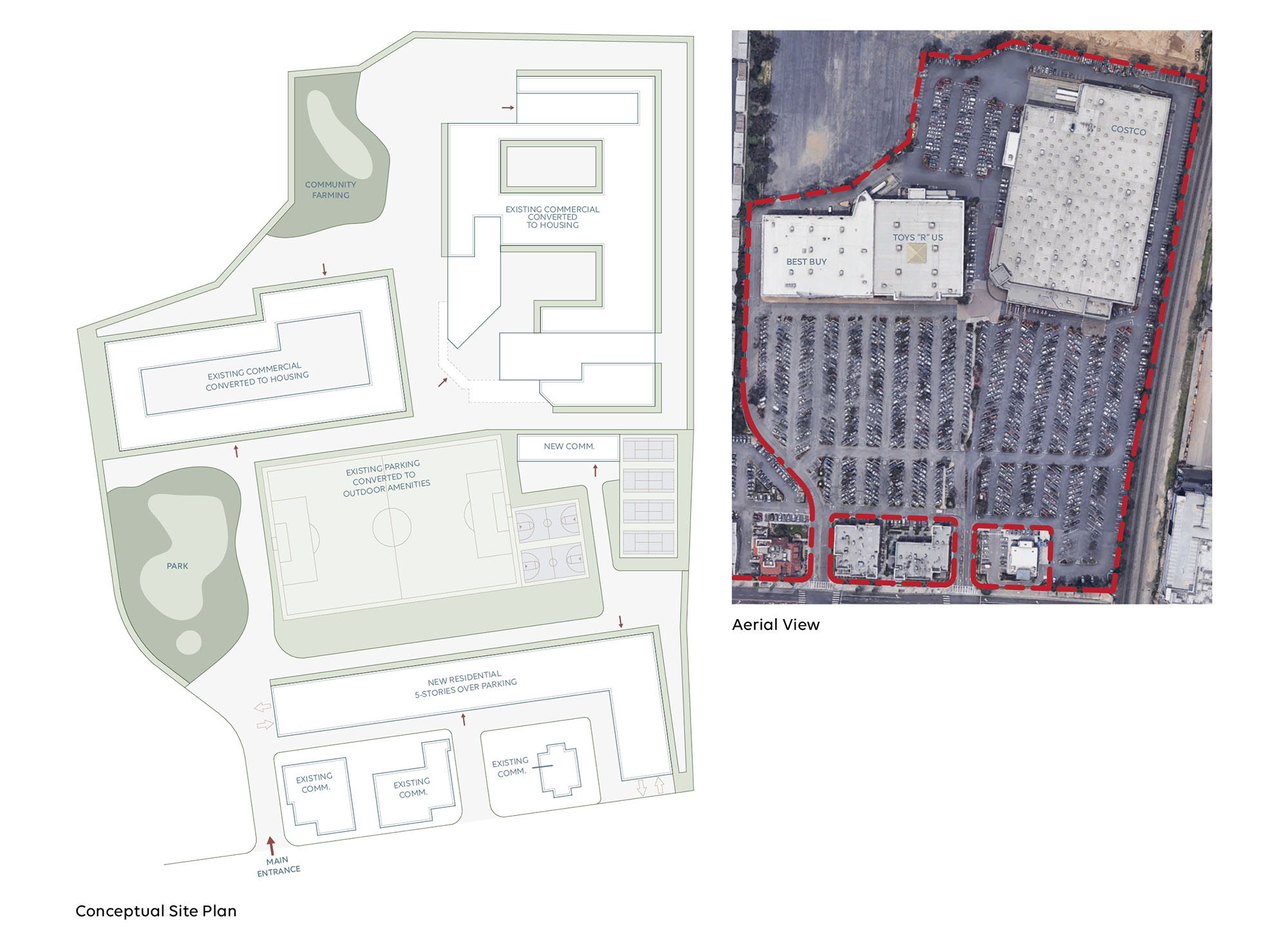 Urban Big Box Retail to Housing concept