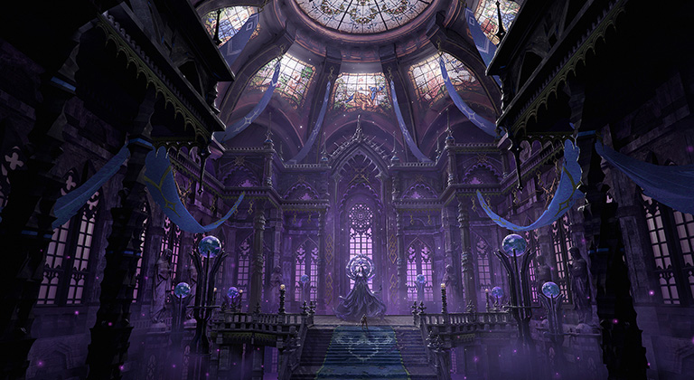 Escena del videojuegos en segundo plano