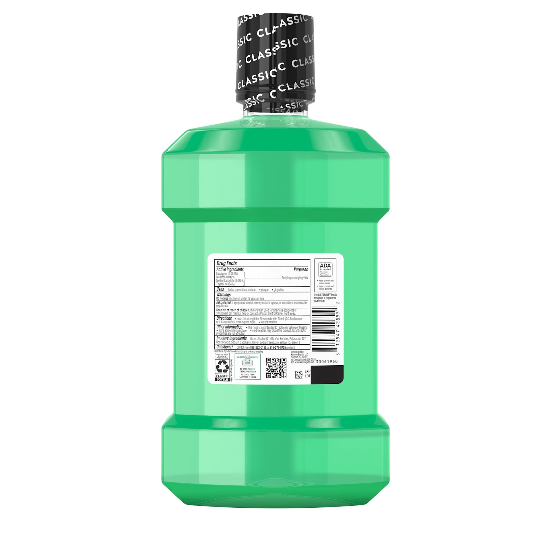 Back pack shot of LISTERINE® FRESHBURST® Intense Antiseptic Mouthwash 1.5L