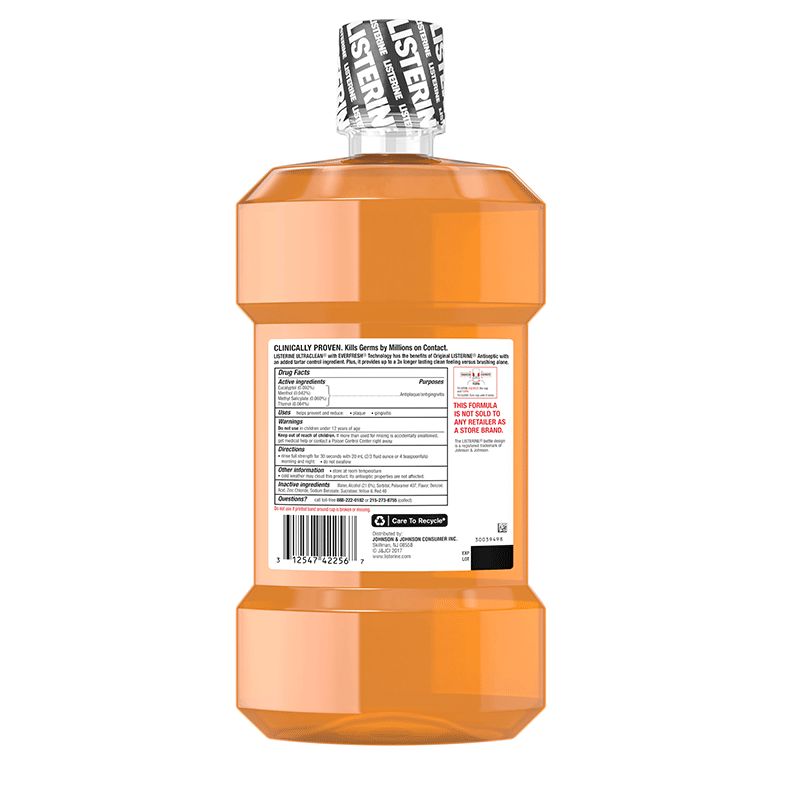 TARTAR CONTROL ANTISEPTIC 2 Listerine UltraClean Fresh Citrus Mouthwash back