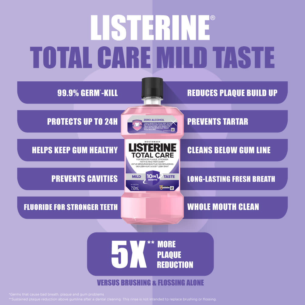 LISTERINE® TOTAL CARE MILD TASTE - Image 4 - Listerine - ms-MY