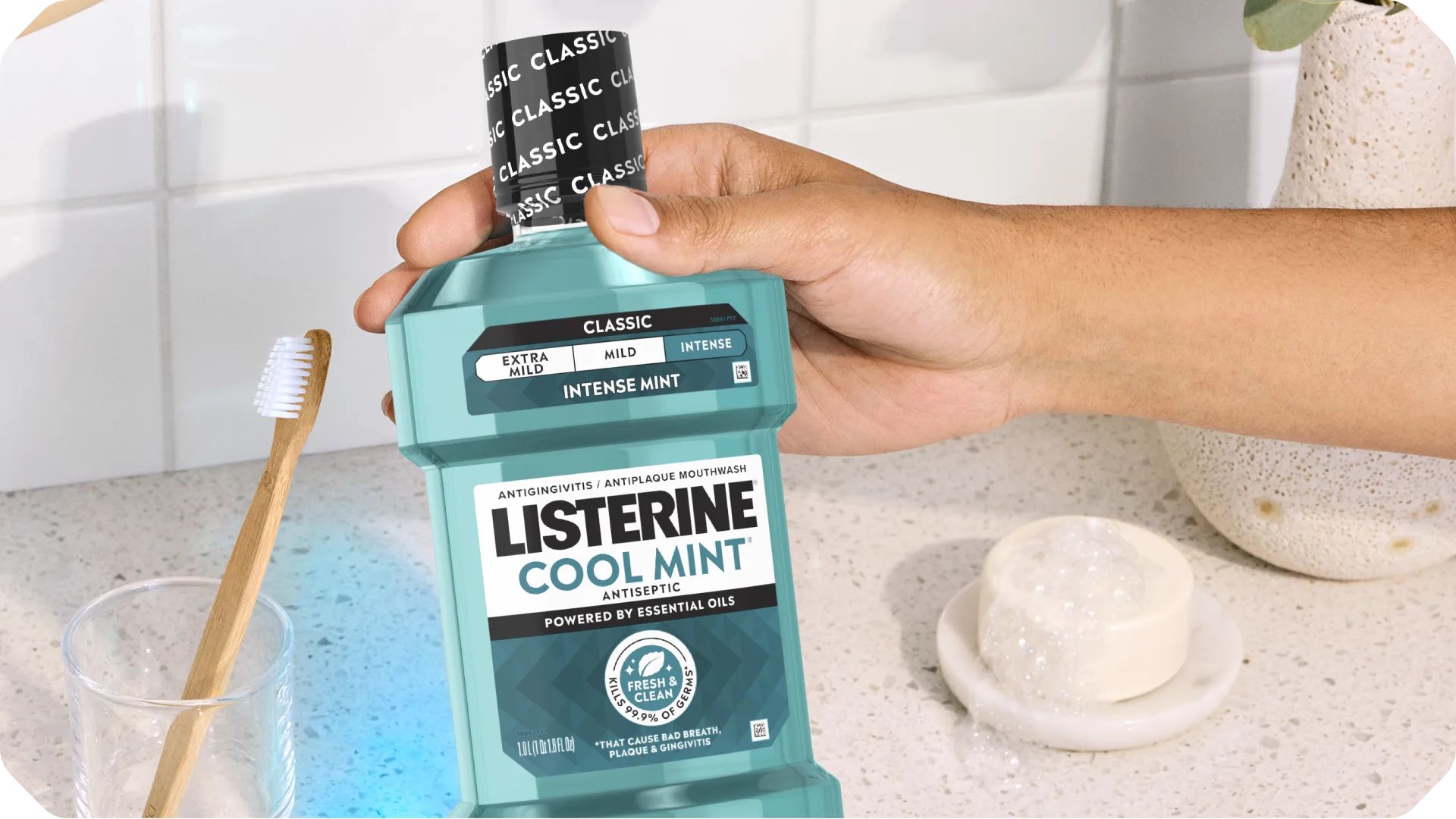LISTERINE® Cool Mint Intense Antiseptic Mouthwash - Simple Guide for how to rinse