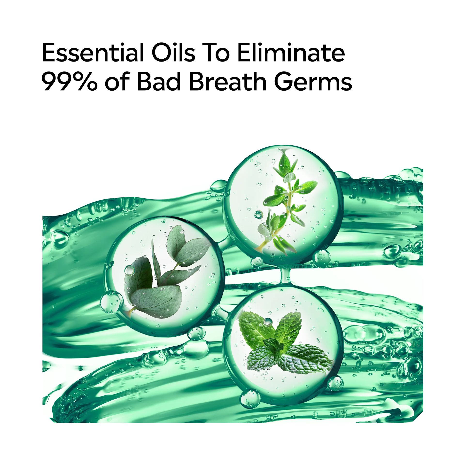 LISTERINE® FRESHBURST® Pocketmist, essential oils to eliminate 99% of bad breath germs