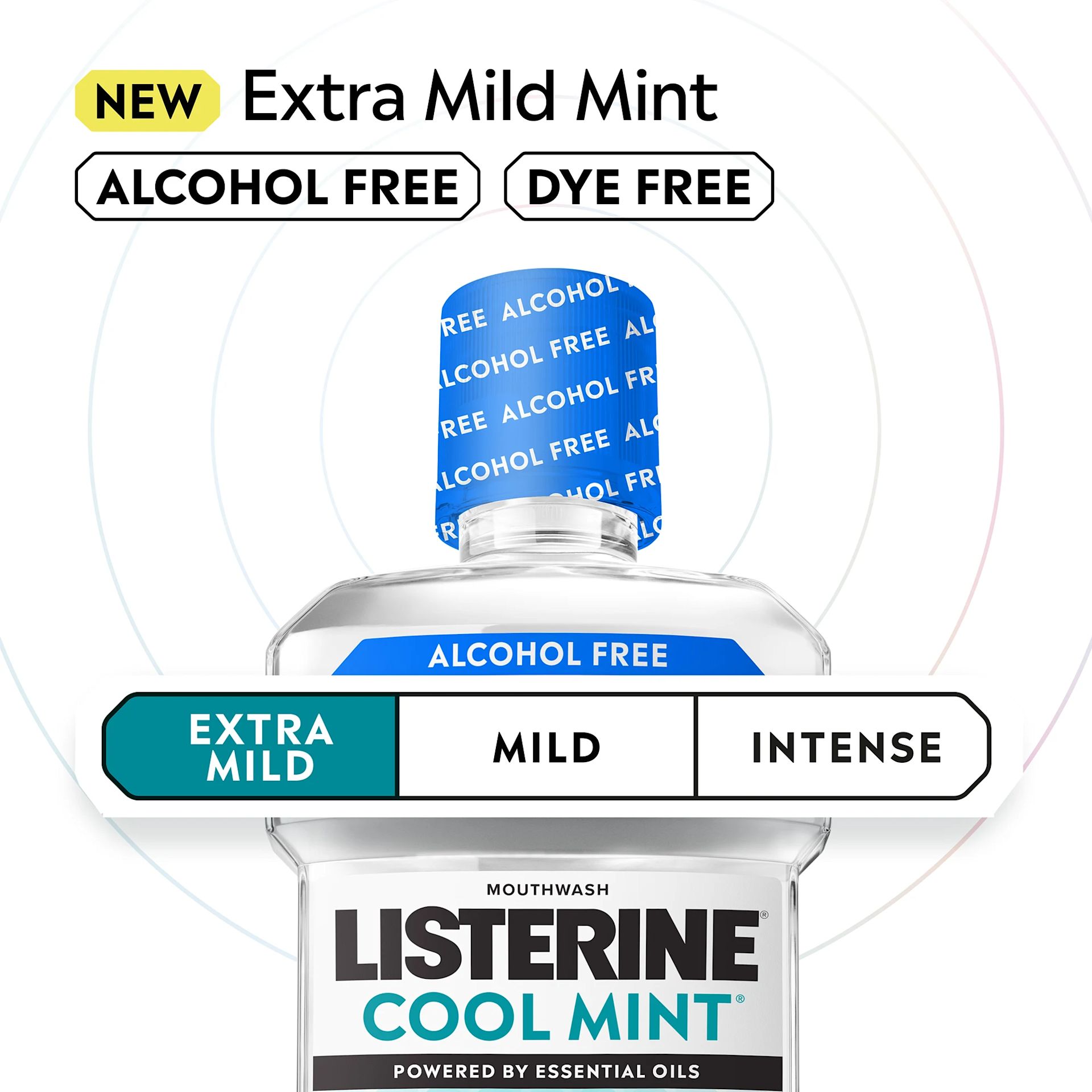 LIS B+ Flavor CM Extra Mild RGB 02 LISTERINE® Extra Mild Alcohol-Free Mouthwash COOL MINT, Extra Mild Mint