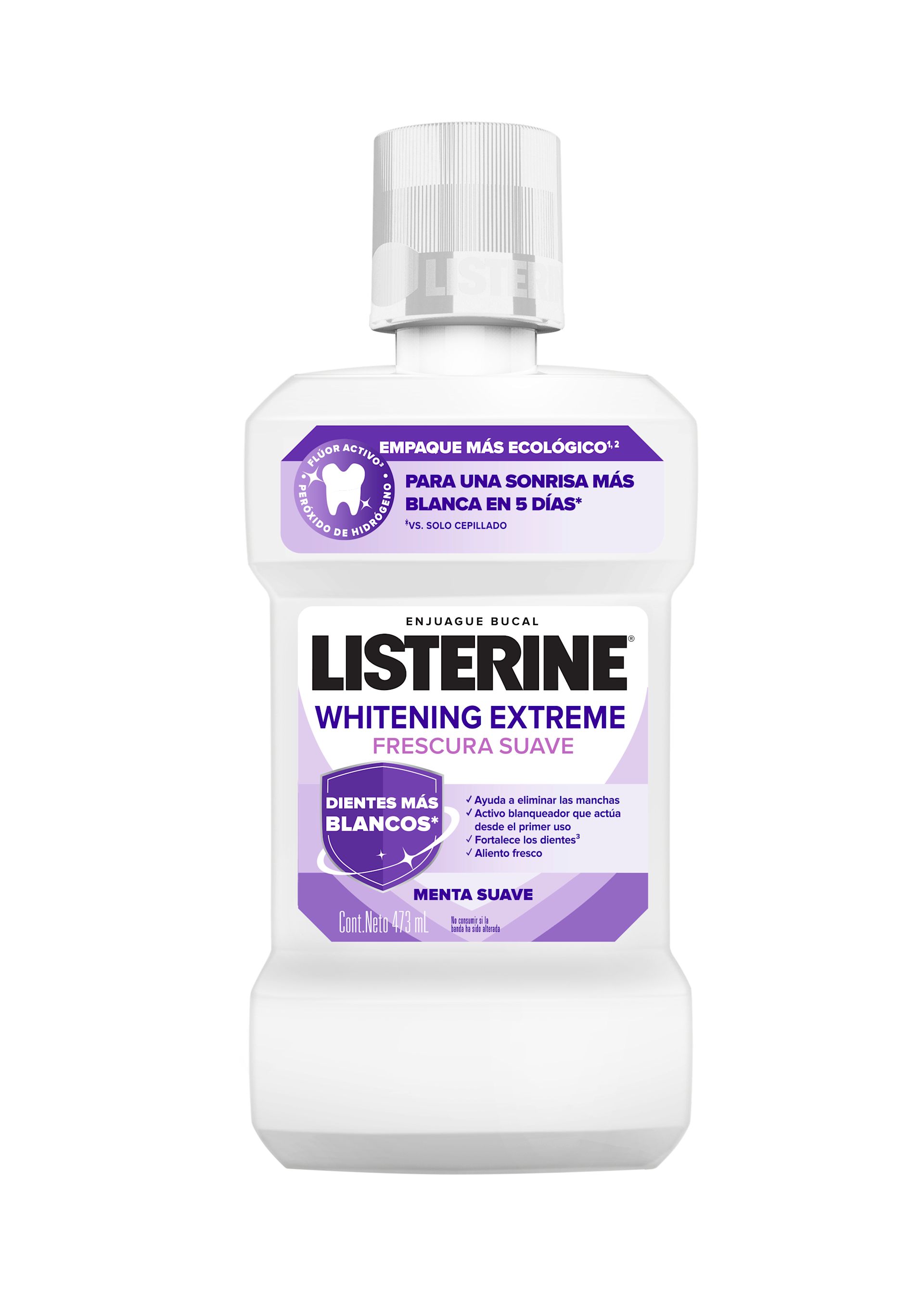 Enjuague Bucal LISTERINE® Whitening Extreme Frescura Suave FRONT