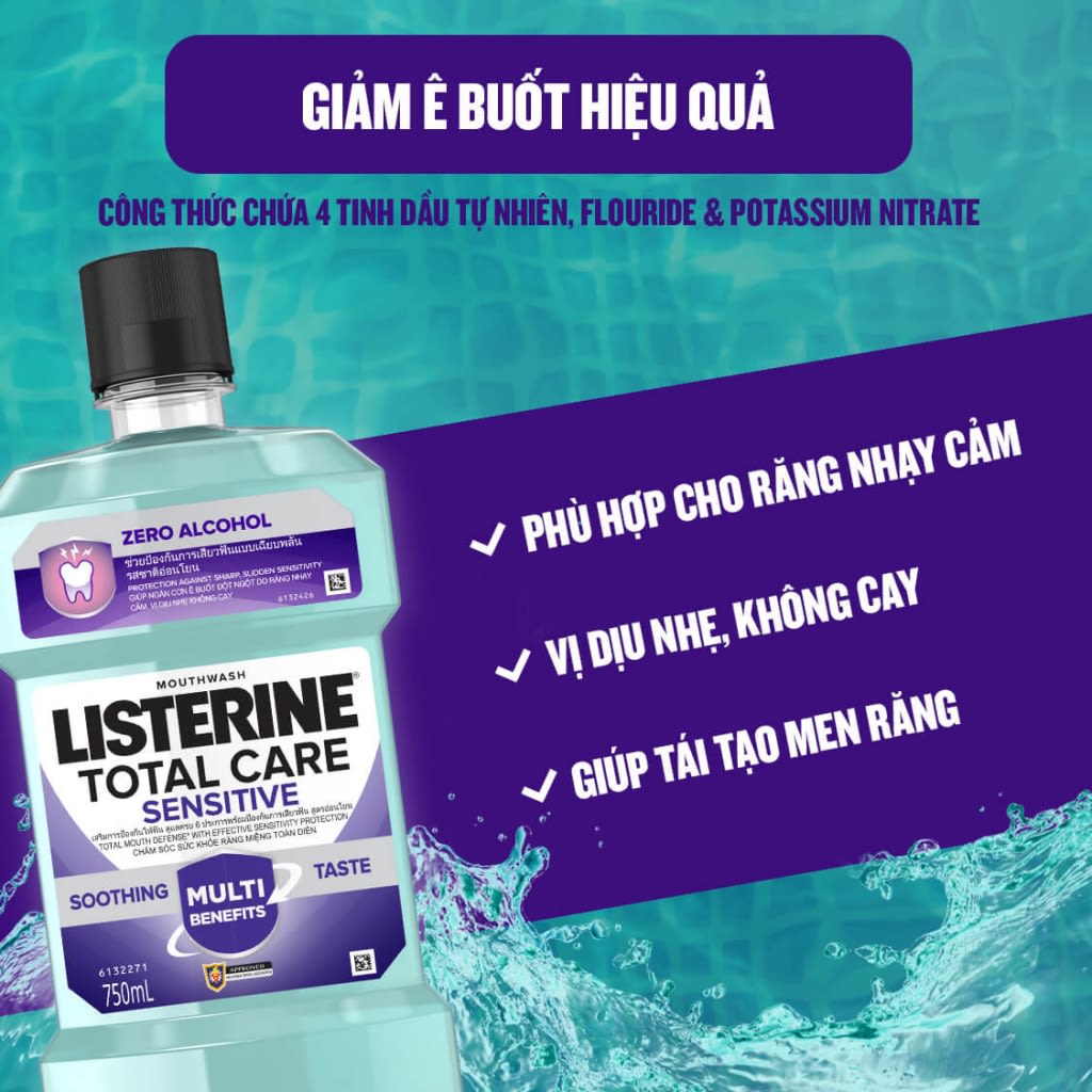 Nước súc miệng diệt khuẩn LISTERINE ® TOTAL CARE SENSITIVE SOOTHING TASTE - Image 2 - Listerine - vi-VN