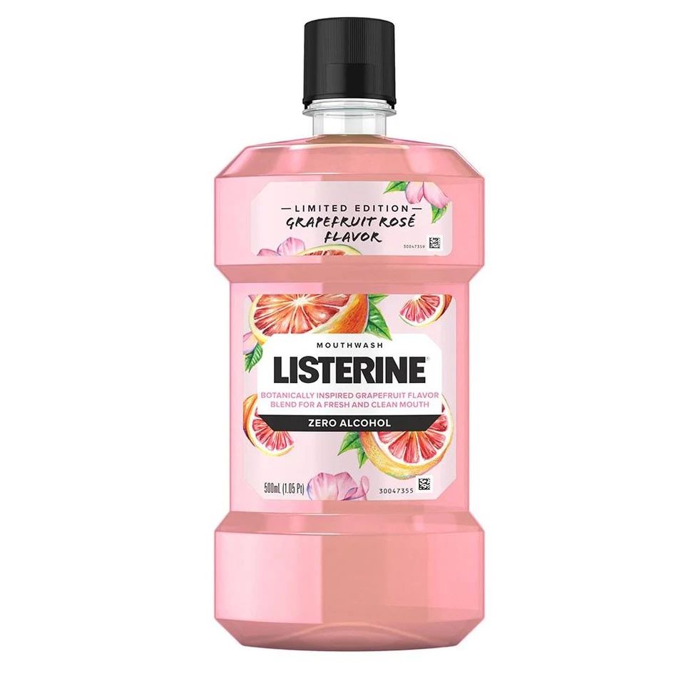 grapefruit rose Listerine Limited Edition Grapefruit Rosé Flavor Mouthwash + zero alcohol for a fresh & clean mouth
