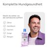 LISTERINE® Total Care mit Hinweis auf komplette Mundgesundheit für Zähne, Zahnfleisch, Gaumen, Zunge und Wangen.