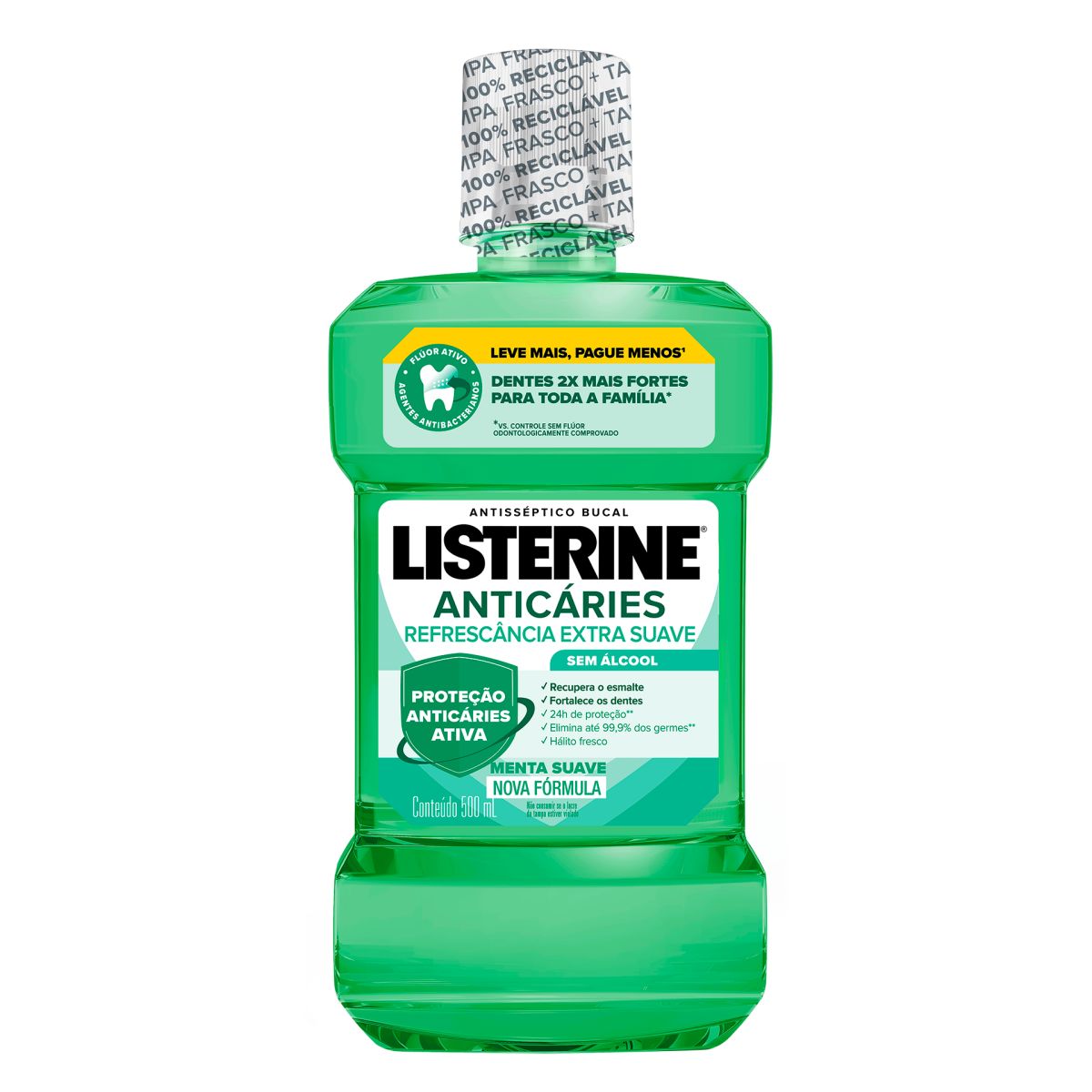 LISTERINE® ANTICÁRIES Refrescância Suave Sem Álcool