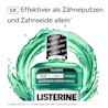 LISTERINE® FRESH MINT Intensive Grüne Minze (Classic) Mundspülung mit Alkohol mit Hinweis „5× effektiver als Zähneputzen und Zahnseide allein“ beim Reduzieren von Zahnbelag am Zahnfleischrand.