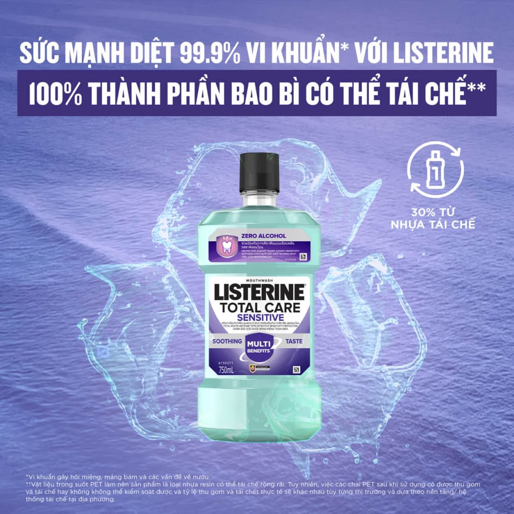 Nước súc miệng diệt khuẩn LISTERINE ® TOTAL CARE SENSITIVE SOOTHING TASTE - Image 7 - Listerine - vi-VN
