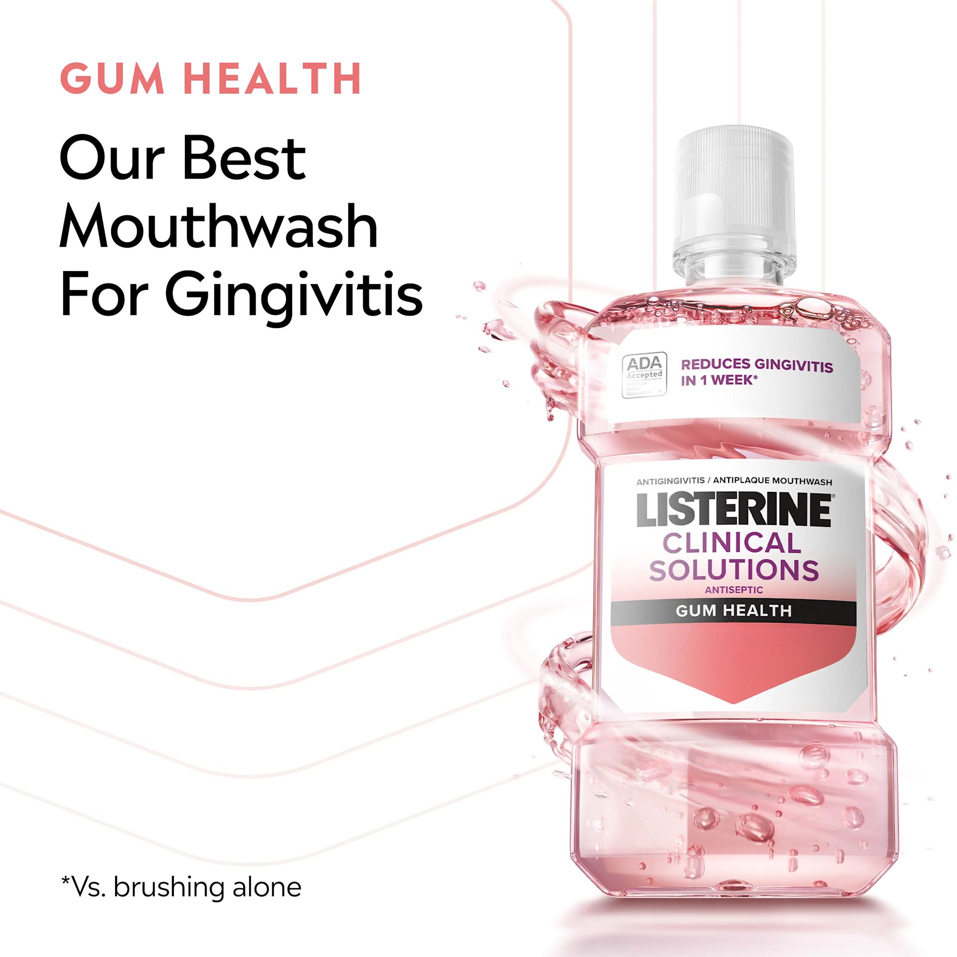 LISTERINE® Clinical Solutions Gum Health, our best mouthwash for gingivitis