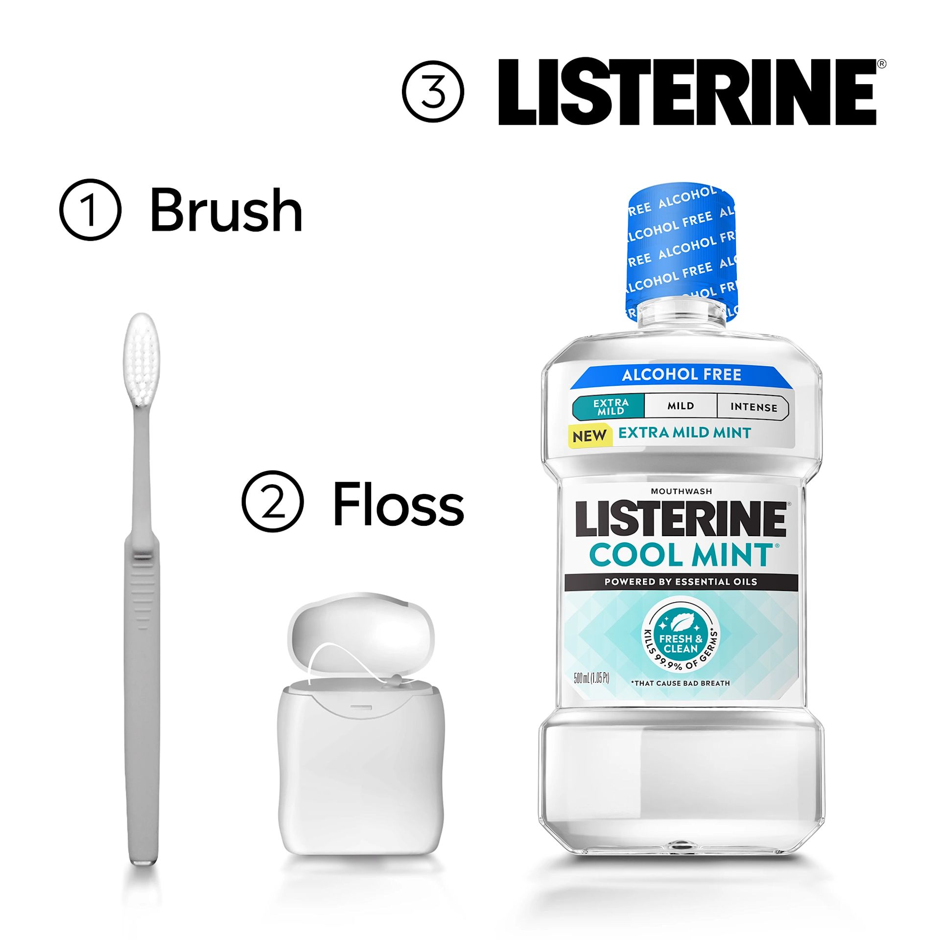 LIS B+ How To Use CM Extra Mild RGB 07 Brush, Floss and LISTERINE!