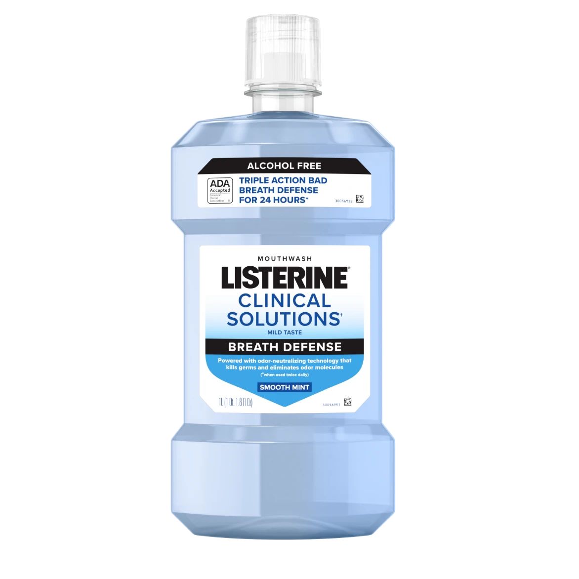 Listerine Clinical Solutions Breath Defense Mouthwash + zero alcohol for 24-HR bad breath protection
