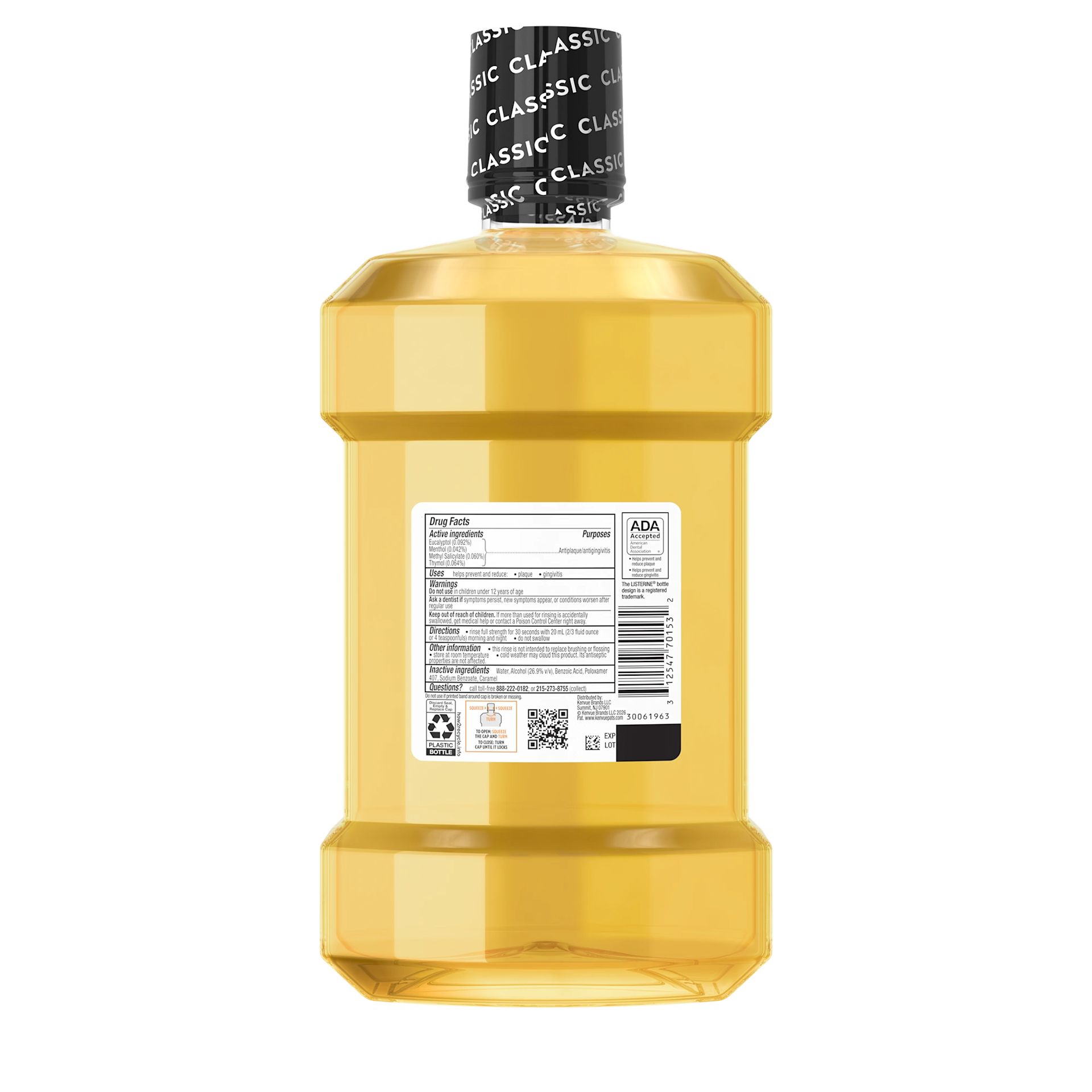 LIS US US 312547701532 527015381 705809 Original Antiseptic Intense 1p5L PR 00180 Back pack shot of LISTERINE® Original Antiseptic Intense Mouthwash 1.5L