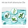 Darstellung ätherischer Pflanzenöle in Wasserblasen mit Hinweis auf die Kraft ätherischer Öle bei LISTERINE®.