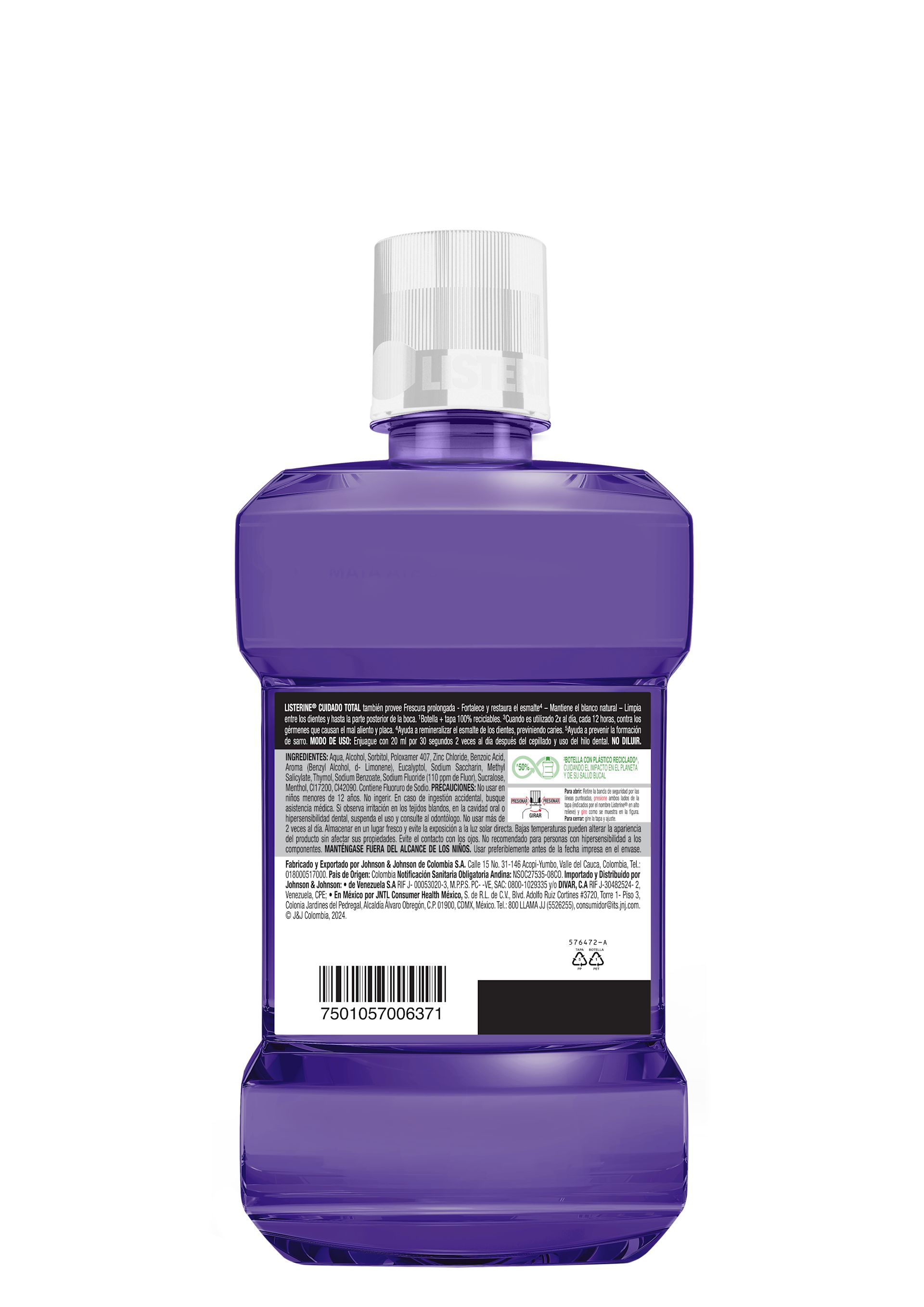 Enjuague Bucal LISTERINE® Cuidado Total Frescura Intensa BACK