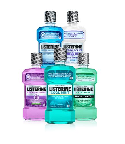 encuentrael listerine®ideal para tiDetalle de NSO de cada producto en su respectivo empaque.