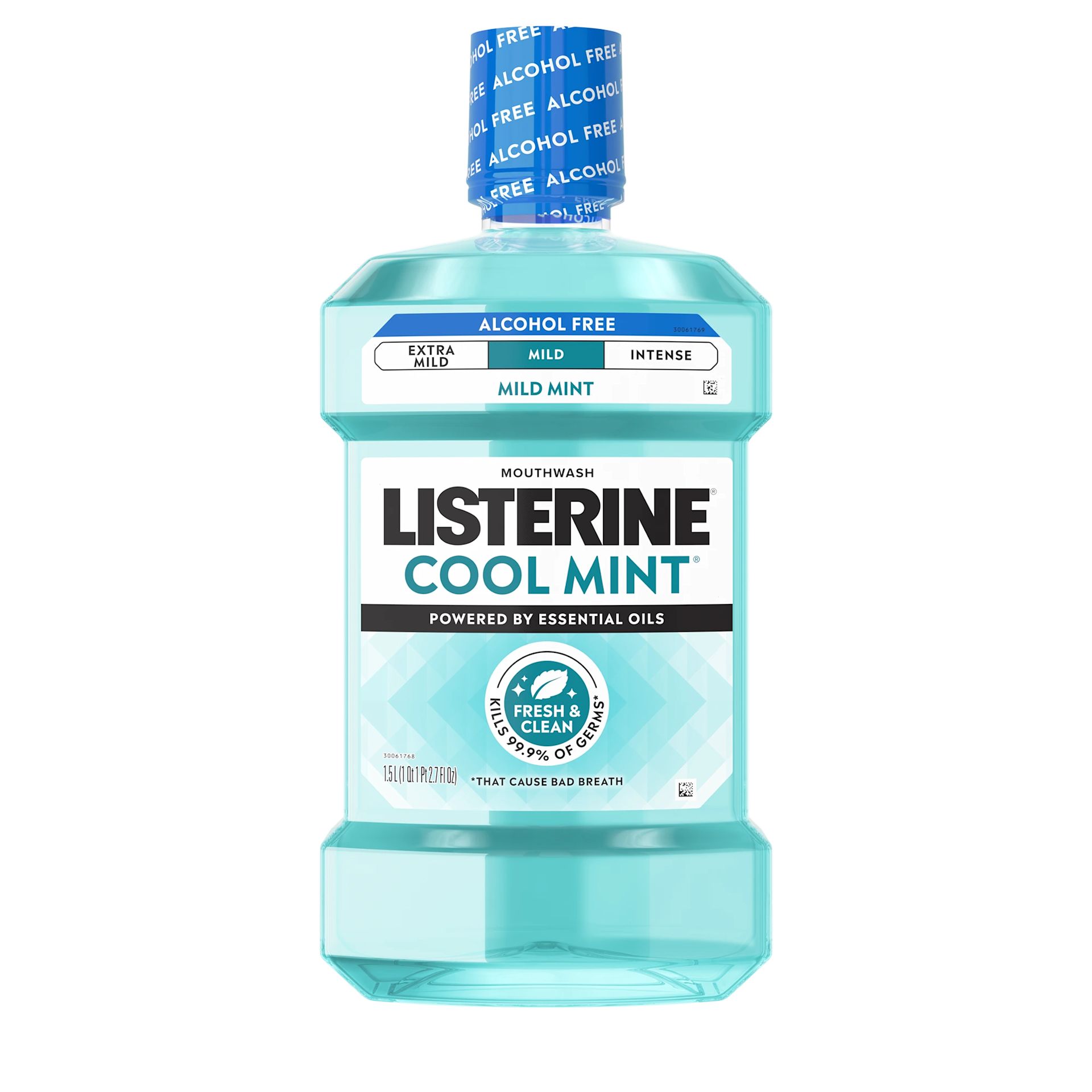 Front pack shot of LISTERINE® Alcohol-Free Mouthwash COOL MINT® 1.5L