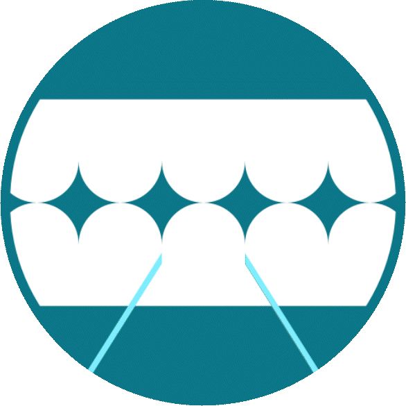 Graphic image of a tooth being flossed