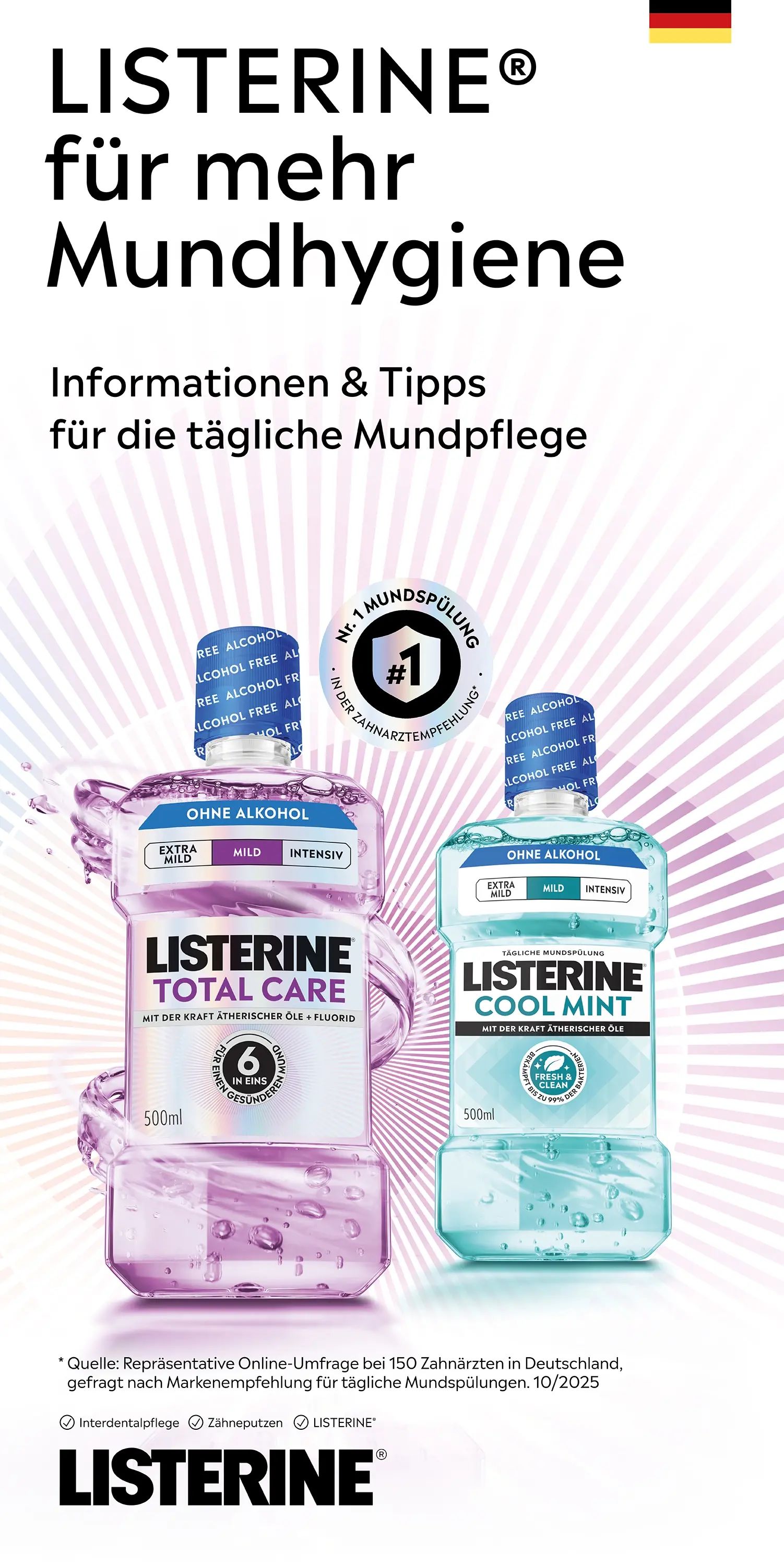 LISTERINE® Mundspülung Broschüre Deutsch