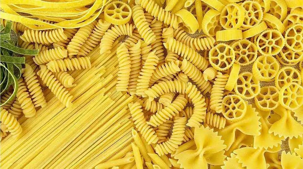 Image of various types of pasta before they are cooked banner for pasta bad for your teeth article