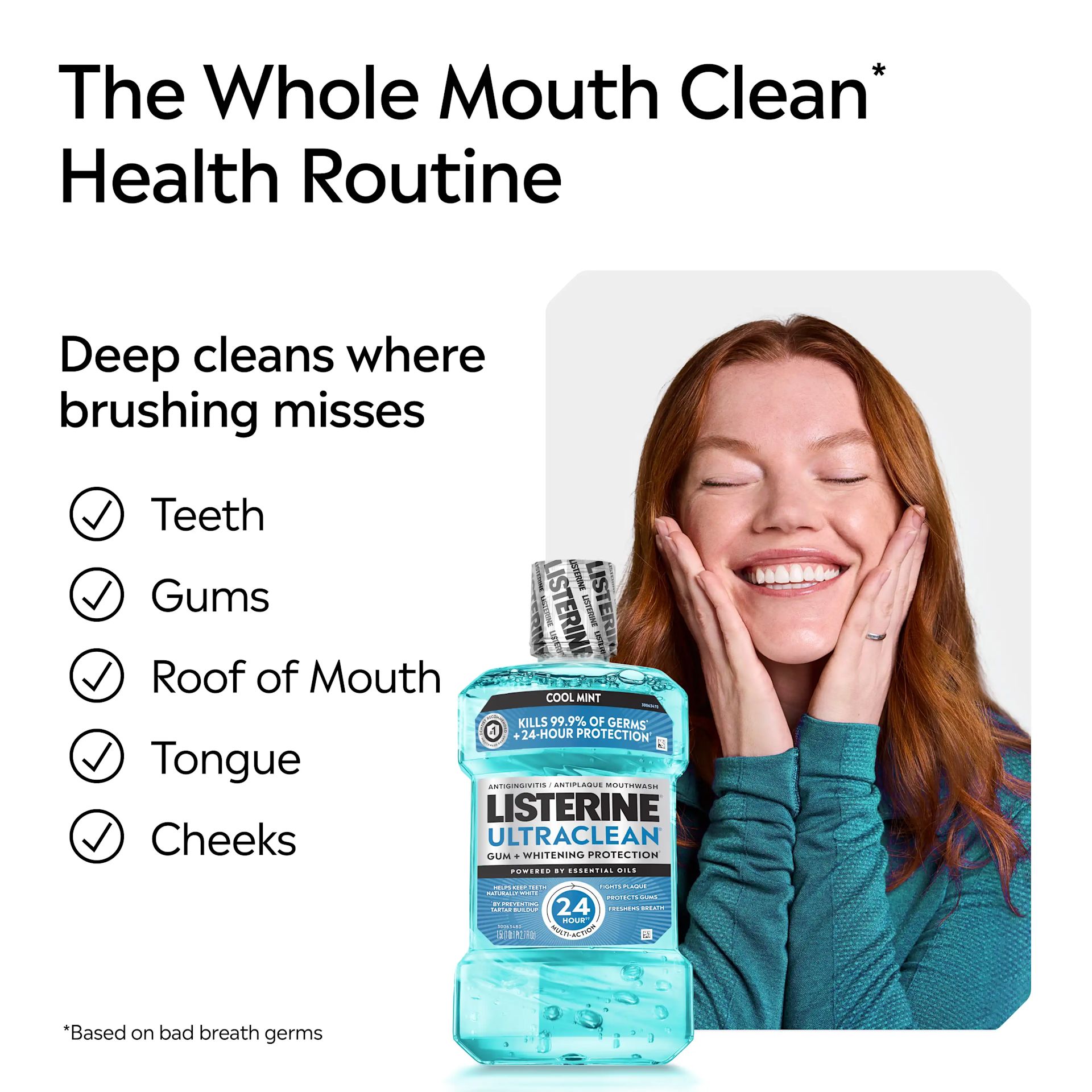 The whole mouth clean health routine. Based on bad breath germs