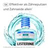 LISTERINE® COOL MINT Milde Minze ohne Alkohol mit 5×‑Wirksamkeits‑Hinweis zur Reduzierung von Zahnbelag am Zahnfleischrand.