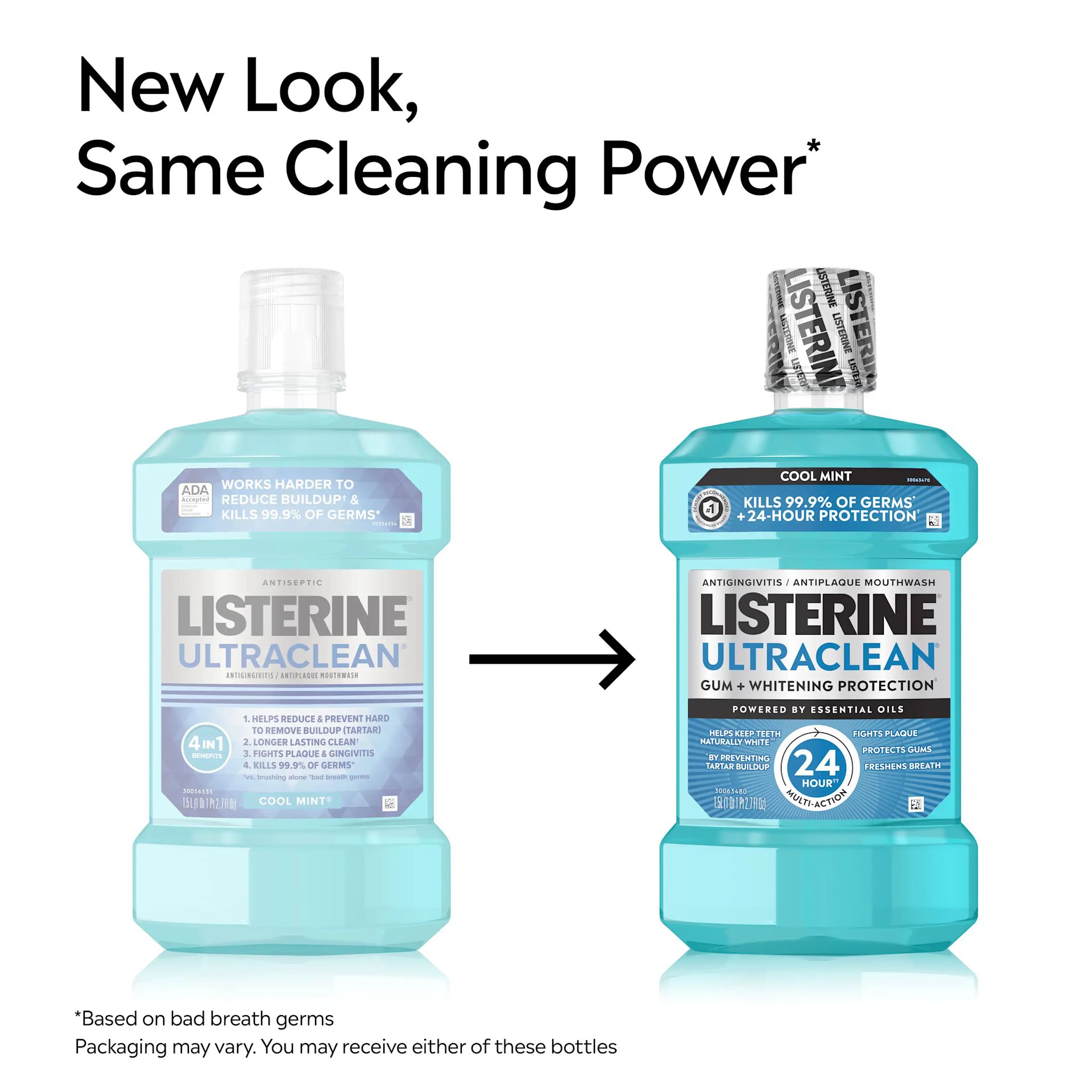 LISTERINE® ULTRACLEAN® Gum + Whitening New look, same cleaning power