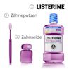 Mundpflegeroutine mit Zähneputzen, Zahnseide und LISTERINE® Total Care Mundspülung.