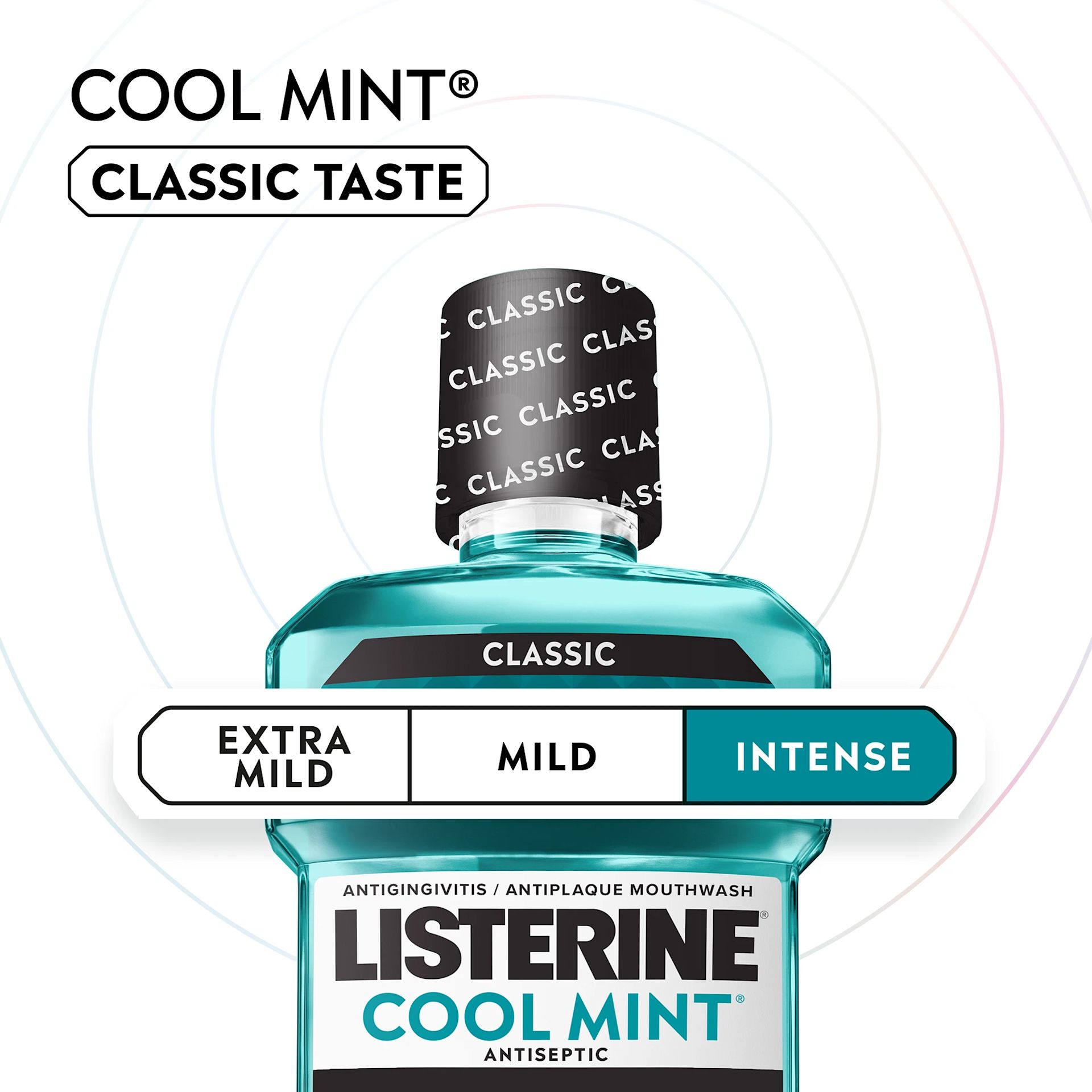 LIS B+ Flavor CM Intense RGB 02 LISTERINE® COOL MINT® Intense Classic Taste Mouthwash