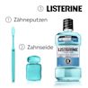 Mundpflegeroutine mit Zähneputzen, Zahnseide und LISTERINE® TOTAL CARE Zahnstein‑Schutz Intensive Minze.