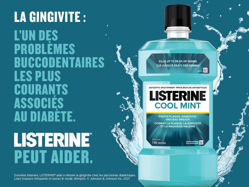 LA GINGIVITE : L’UN DES PROBLÈMES BUCCODENTAIRES LES PLUS COURANTS ASSOCIÉS AU DIABÈTE. LISTERINE® PEUT AIDER.