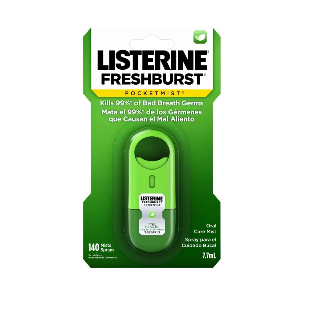 Front Pack Shot of LISTERINE® POCKETMIST® Fresh Breath Spray FRESHBURST 7.7mL