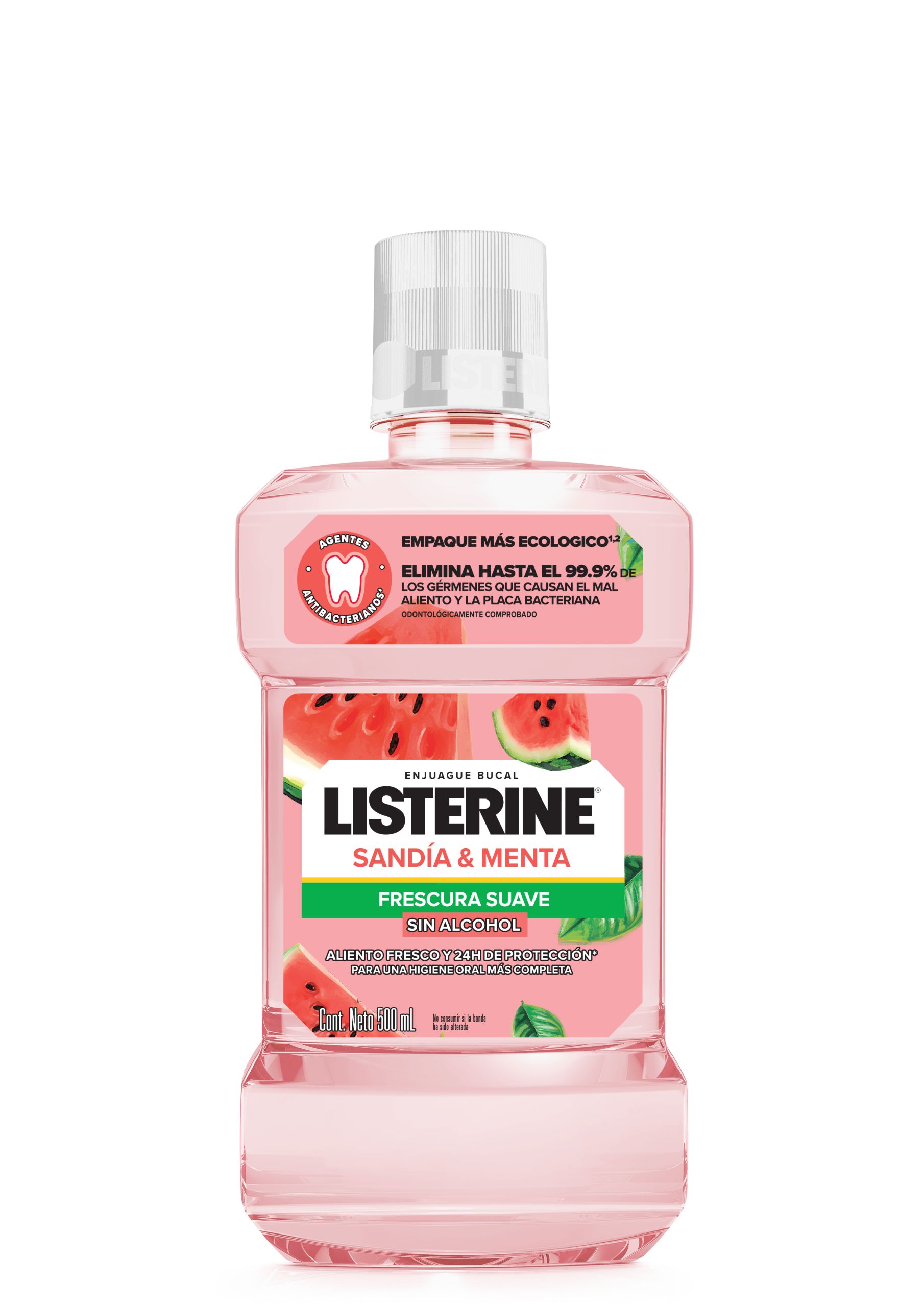 Enjuague Bucal LISTERINE® Sandía Frescura Suave Sin Alcohol 500 ml - IMG 1
