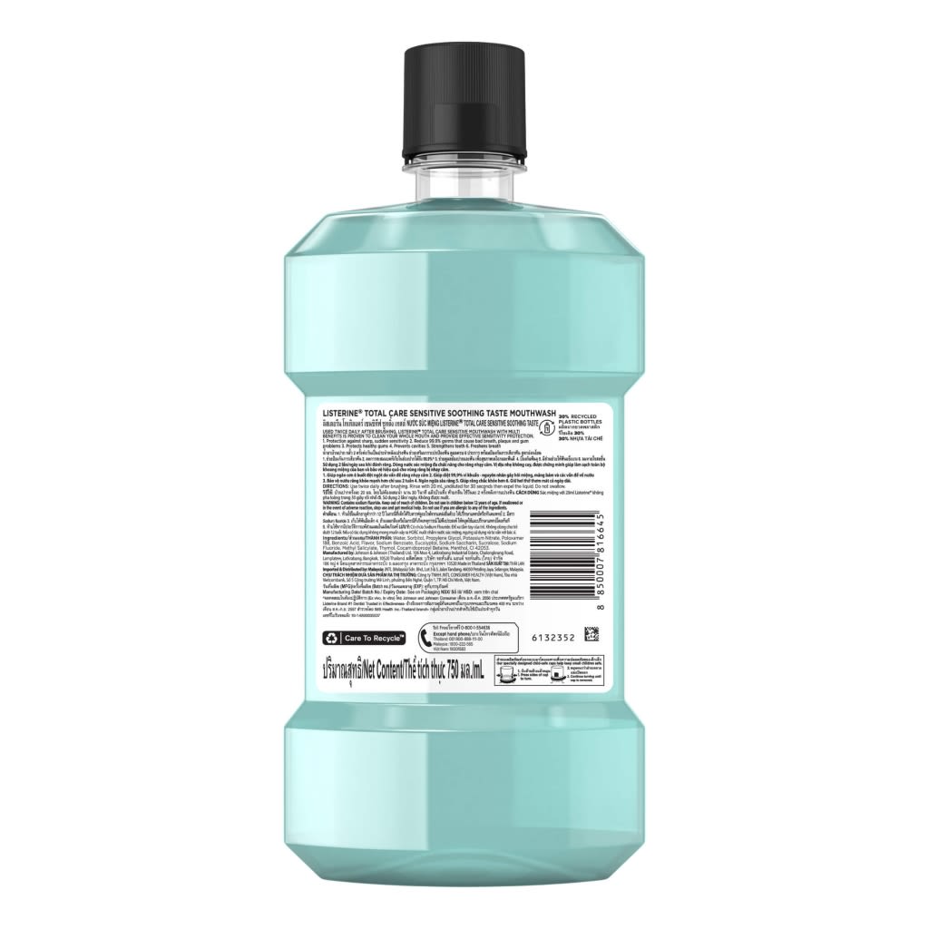 Nước súc miệng diệt khuẩn LISTERINE ® TOTAL CARE SENSITIVE SOOTHING TASTE - Image 4 - Listerine - vi-VN
