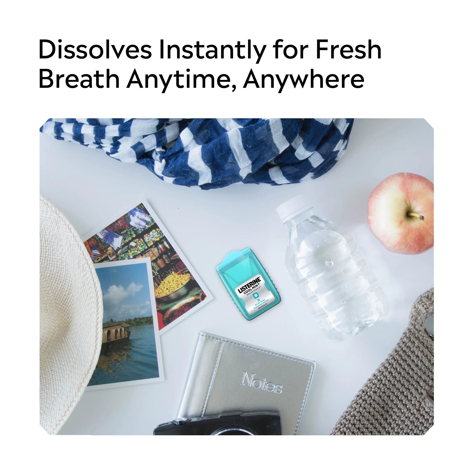 LISTERINE® COOL MINT® PocketPaks, dissolves instantly for fresh breath anytime, anywhere
