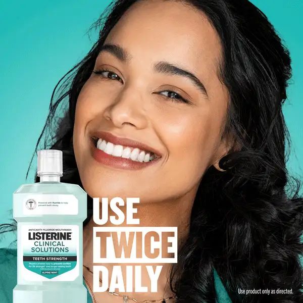 listerine clinical-solutions teeth-strength lifestyle edi-03 Use Listerine Clinical Solutions Teeth Strength Mouthwash twice daily