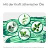 Darstellung ätherischer Pflanzenöle in Wasserblasen mit Hinweis auf die Kraft ätherischer Öle bei LISTERINE®.