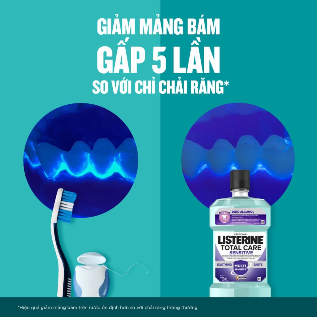 Nước súc miệng diệt khuẩn LISTERINE ® TOTAL CARE SENSITIVE SOOTHING TASTE - Image 6 - Listerine - vi-VN